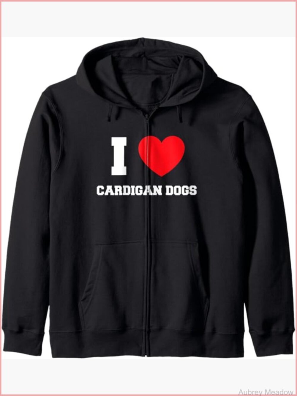 Zip Up Hoodie with Dog Cardigan Print Long Sleeve